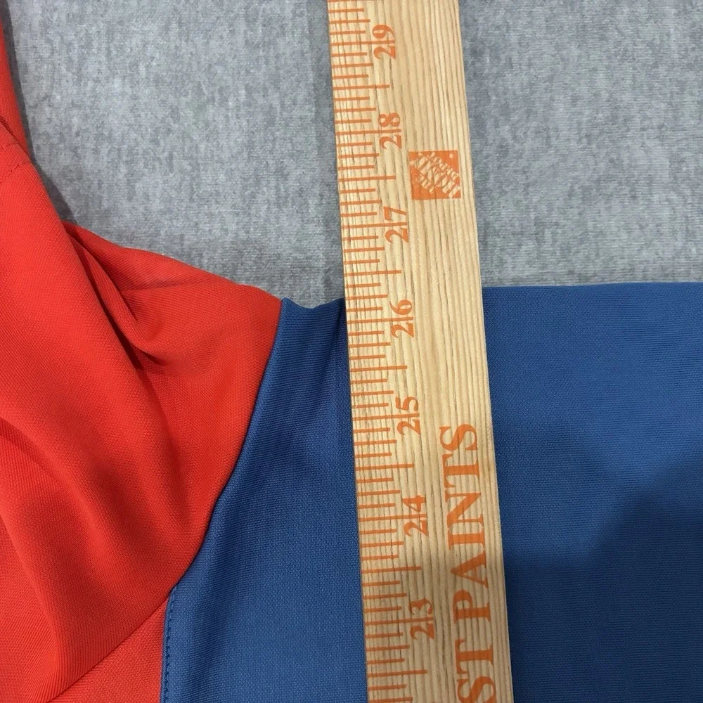 Adidas Golf‎ Polo Shirt Mens 2XL Orange Blue White Colorblock Performance